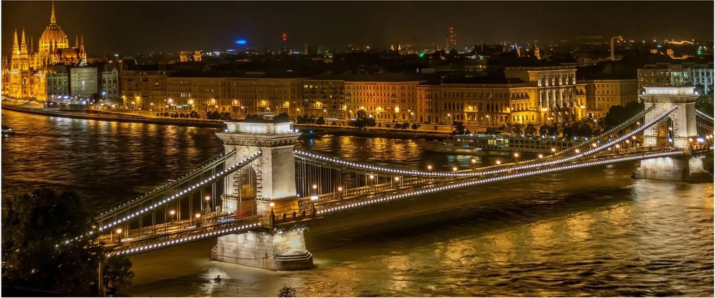 Tablou orașului nocturn (120x50 cm)
