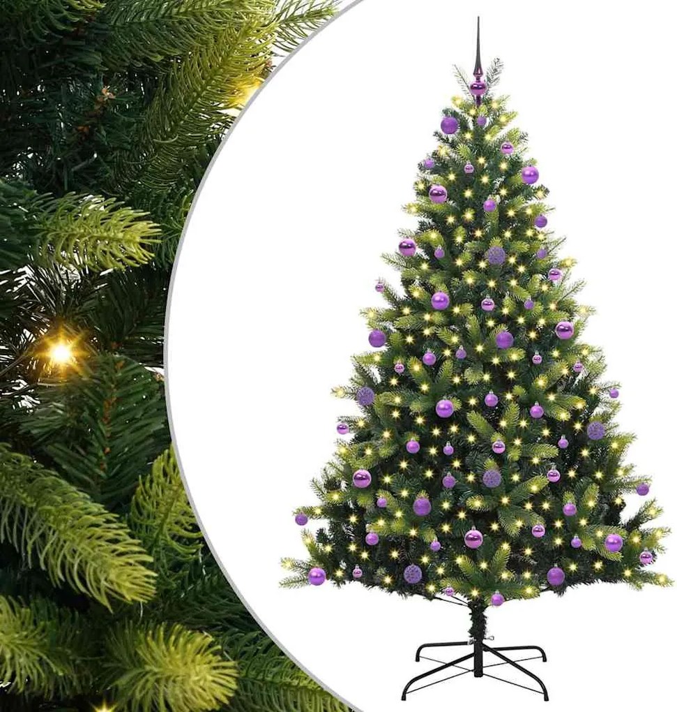 vidaXL Brad de Crăciun artificial cu ramuri articulare 300 LEDs 210 cm