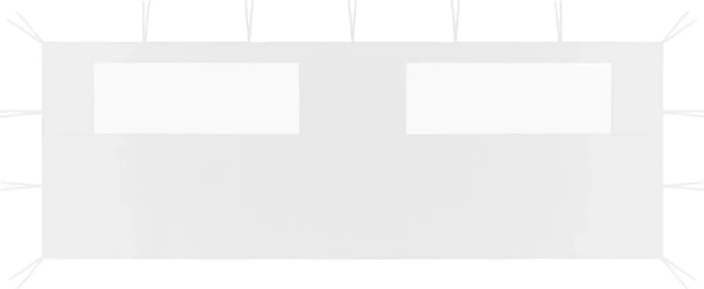 vidaXL Perete lateral foișor cu ferestre, 6x2 m, alb