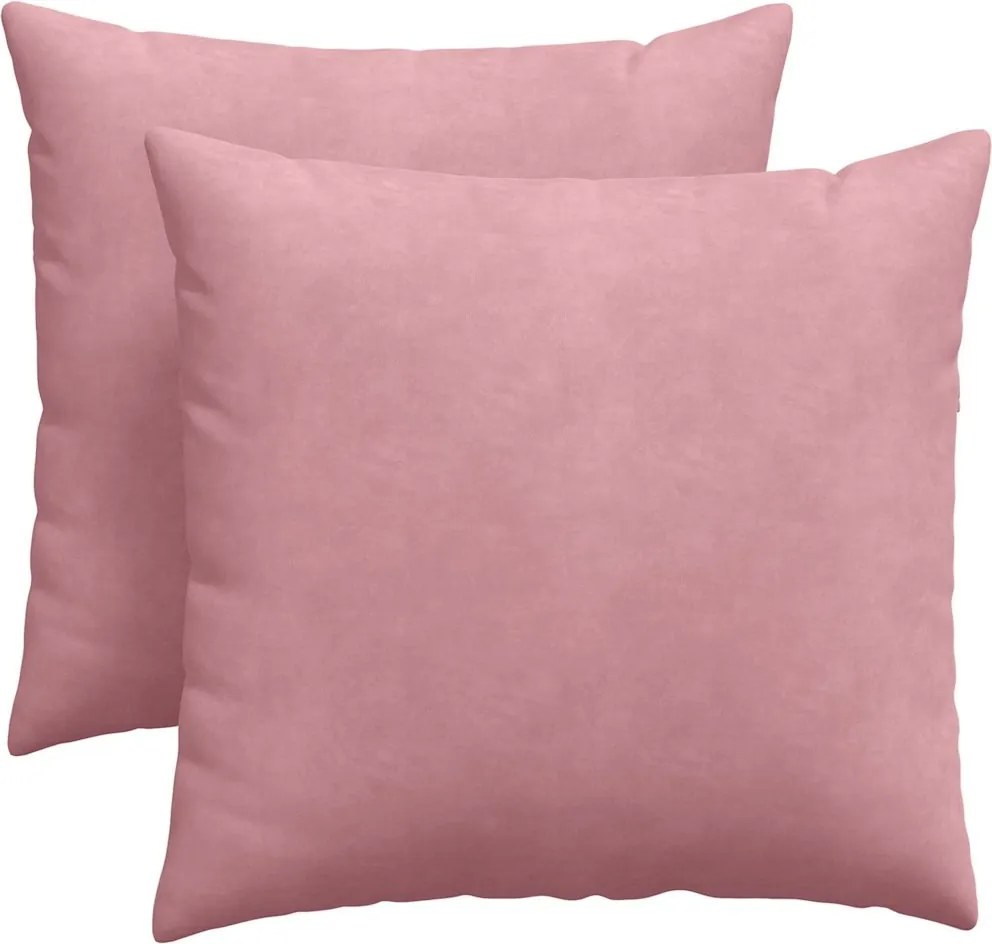 vidaXL Perne pentru canapea 2 pcs Roz 45 x 45 cm Țesătură din corduroy