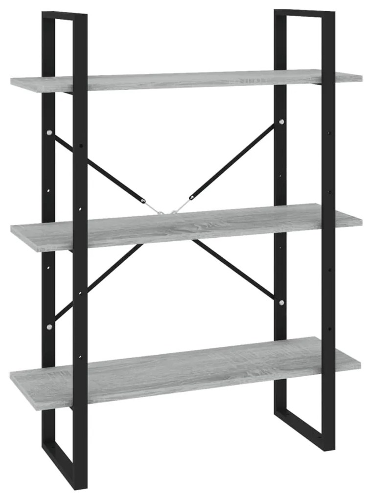 821316 vidaXL Bibliotecă, gri sonoma, 80x30x105 cm, lemn prelucrat