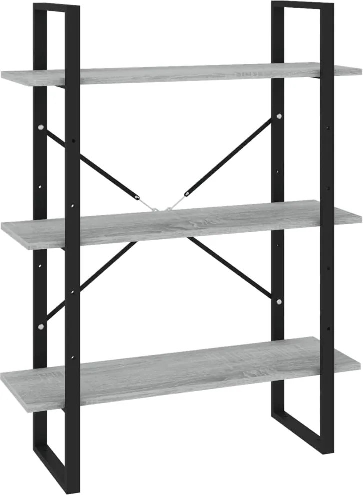 vidaXL Bibliotecă, gri sonoma, 80x30x105 cm, lemn prelucrat