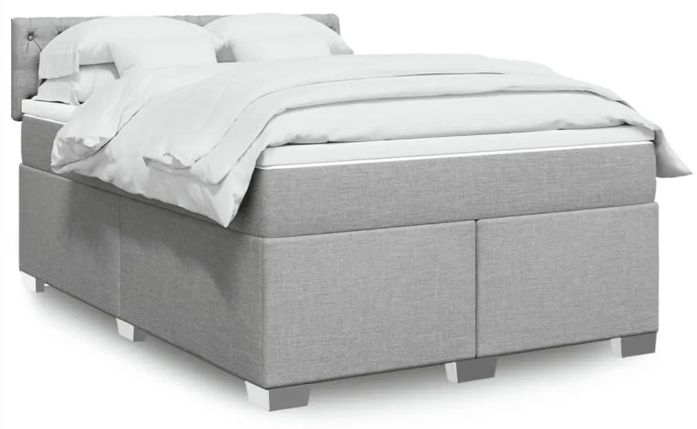 vidaXL Pat continental, gri deschis, 140x200 cm, material textil