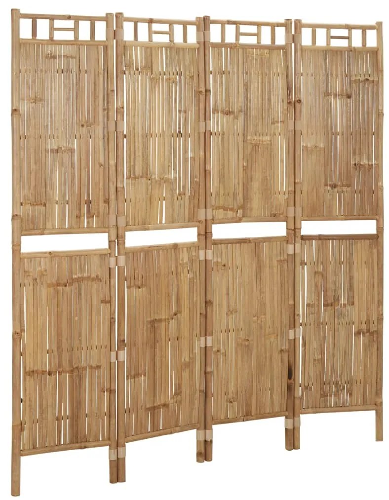 Paravan de camera cu 4 panouri, 160 x 180 cm, bambus 160 x 180 cm, 1