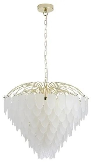 Candelabru alama lucios sticla mata Feather 10Lt