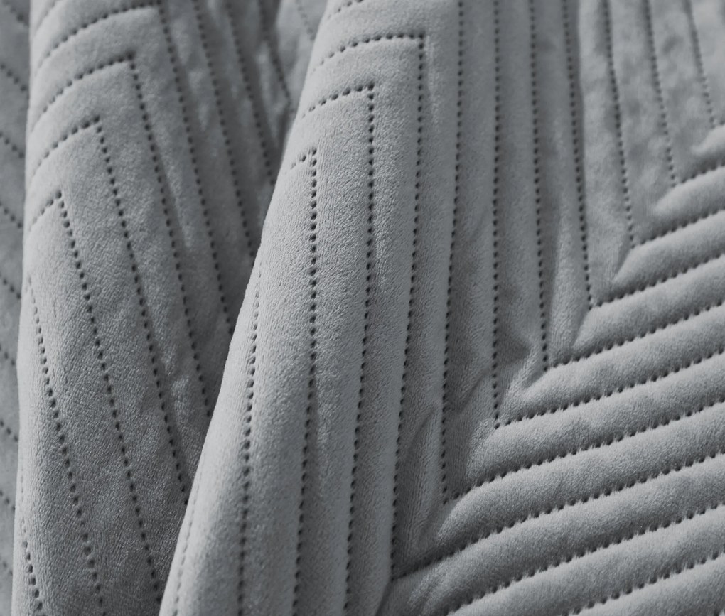 Cuvertura de pat din catifea gri ARROW VELVET Dimensiuni: 200 x 220 cm