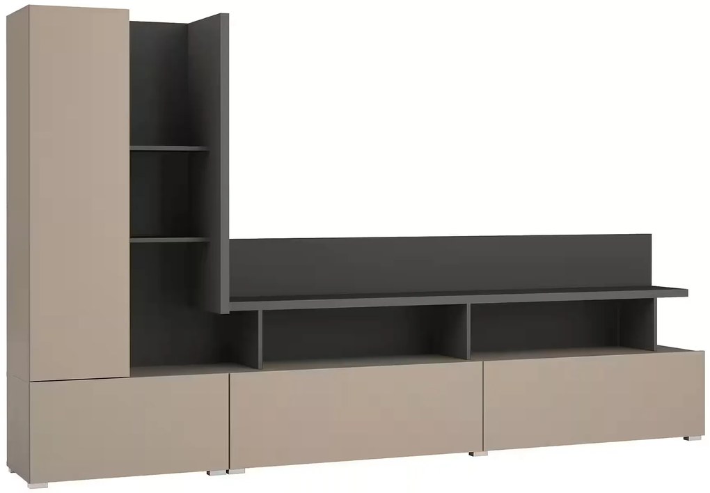 Set living, format din 2 piese, culoare casmir cu negru, 270 cm lungime