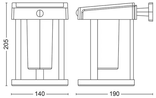 Philips CAMILL LED 1,4W 3,7V IP44 lampă solară de perete cu senzor