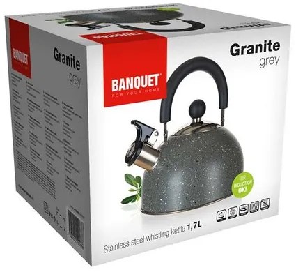 Ceainic din oțel inoxidabil Banquet GRANITE Grey,1,7 l