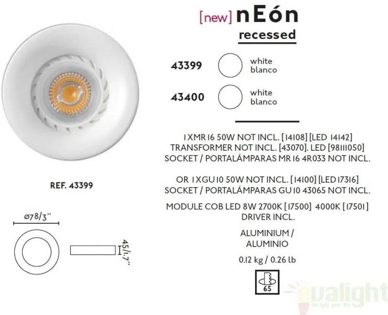 Rama spot incastrabil modern, diam. 7,8 cm, NEON-C 43399