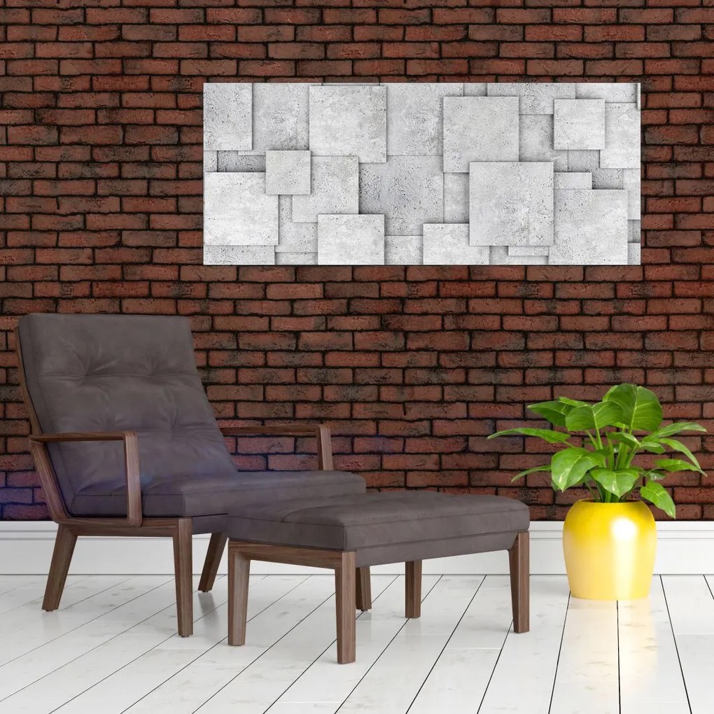 Tablou - Abstracție cu faianță de beton (120x50 cm)