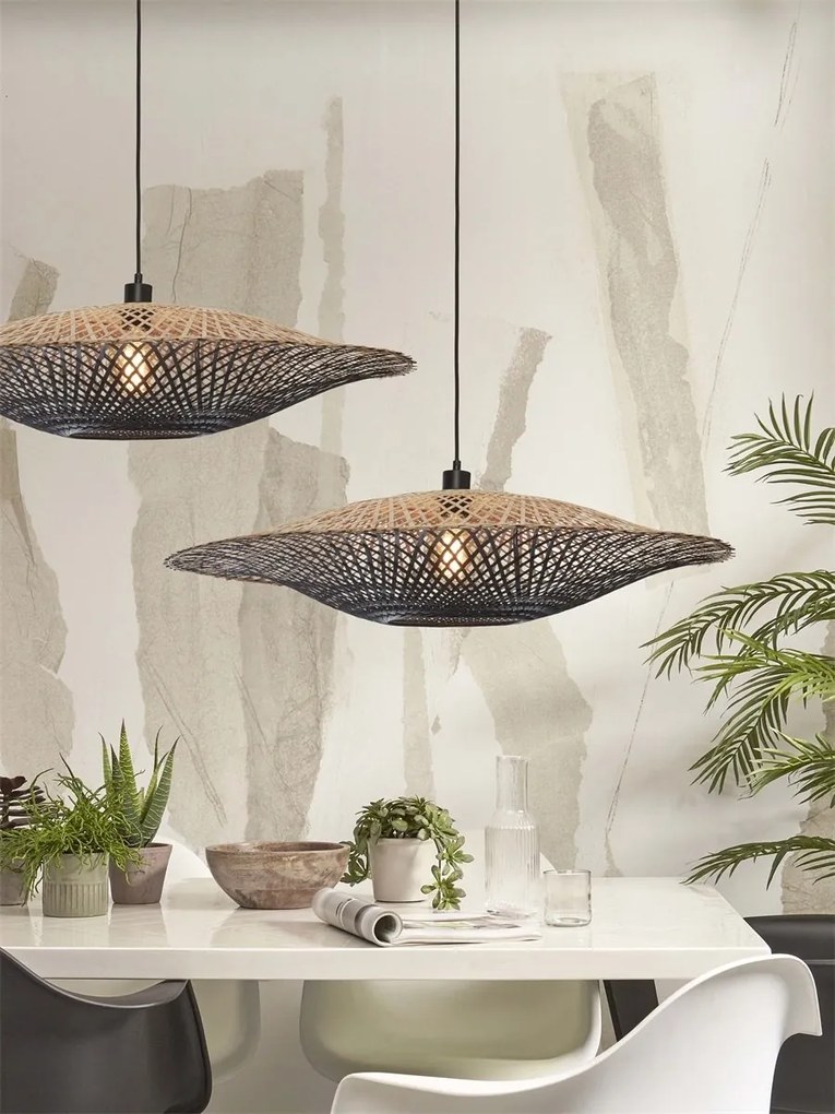 Lustra/Pendul eco din bambus Kalimantan 87cm nat/bl