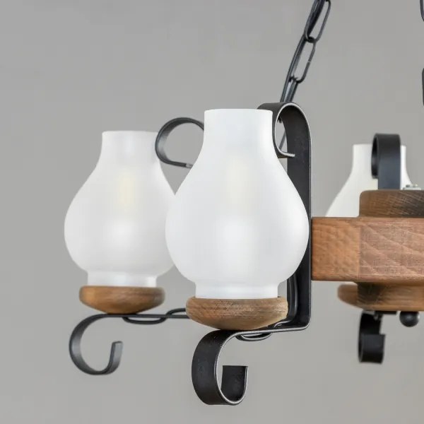 Brilagi - Lustru cu lanț ROATA, 5xE14, 40W, 230V, Ø 50 cm, fag