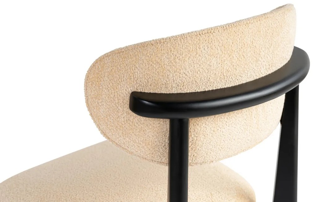 Set de scaune de sufragerie Lionte Beige și Negru,2 buc.