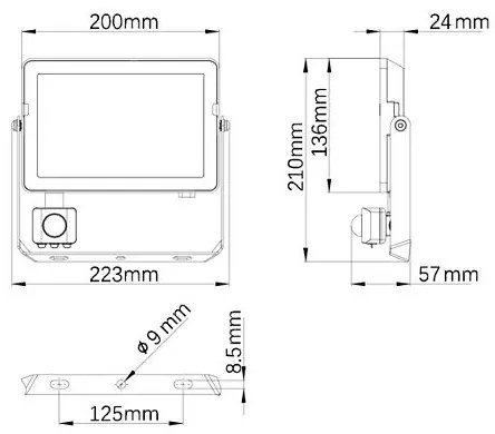 Proiector LED de exterior cu senzor PROJECTLINE LED/50W/230V IP65 3000K Philips