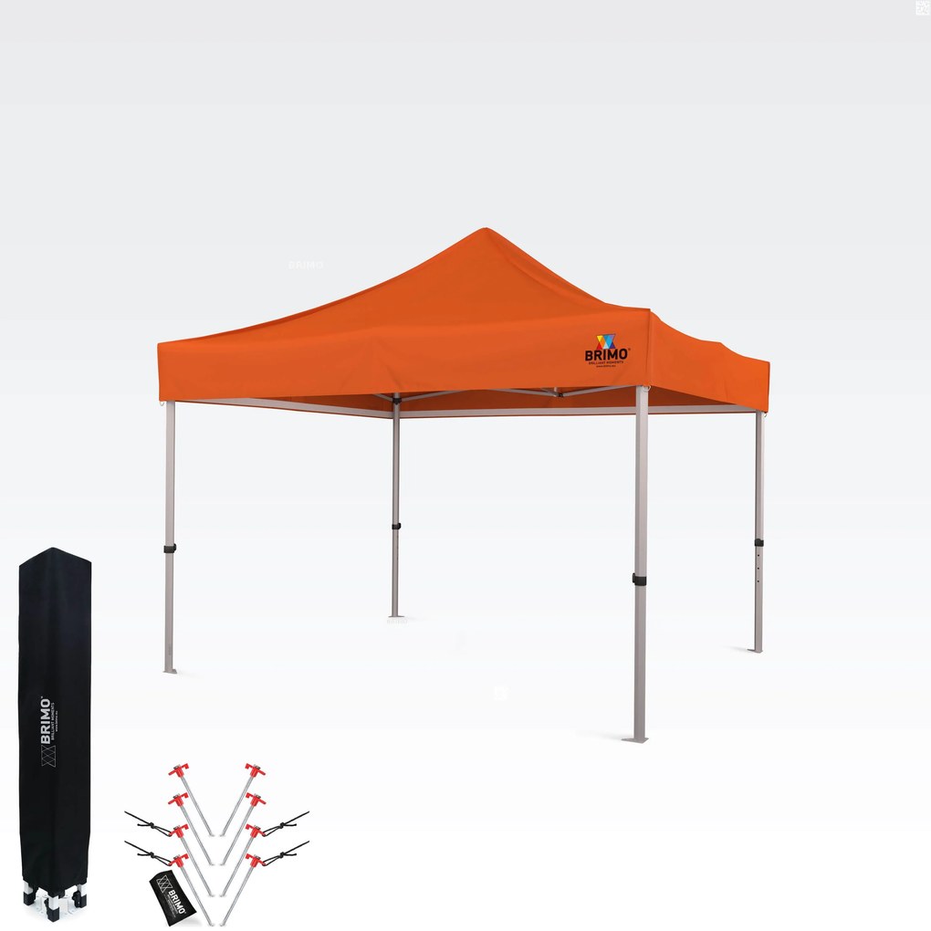 Foișor de grădină pliabil 3x3 m | Protecție UV/PVC premium | Construcție robustă BRIMO | Montaj rapid fără scule - fără pereți - Portocaliu