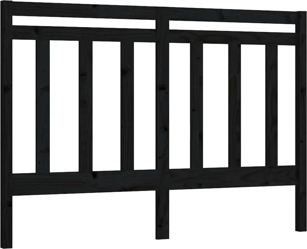 vidaXL Tăblie de pat, negru, 126x4x100 cm, lemn masiv de pin