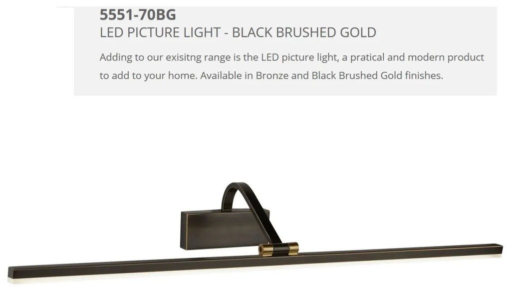 Aplica LED tablou design modern Picture Lights bronz auriu 5551-70BG SRT