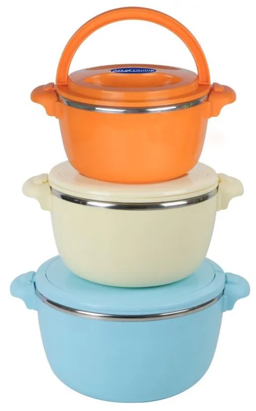 SET 3 CASEROLE TERMICE 2+4+6L,BELLY BLUE