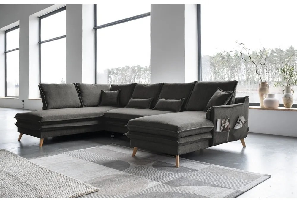 Colțar gri închis extensibil (cu colț pe partea stângă /în formă de "U") Charming Charlie – Miuform