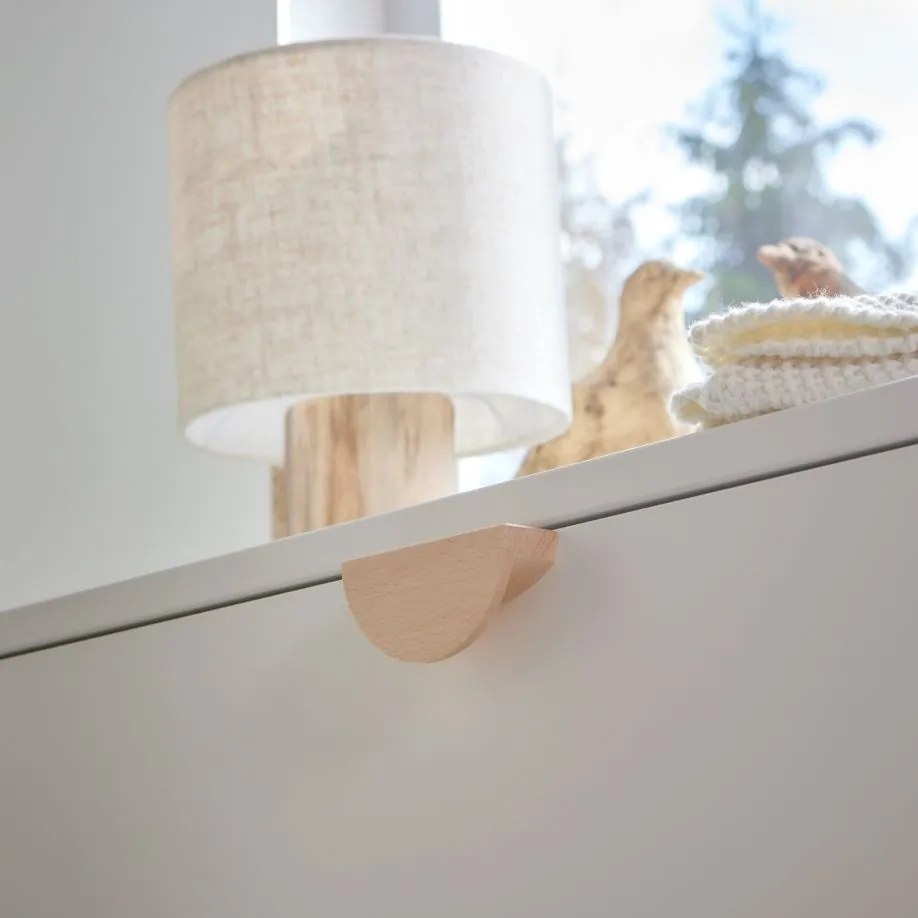 Comoda Ratata alb/fag/natur L90 cm