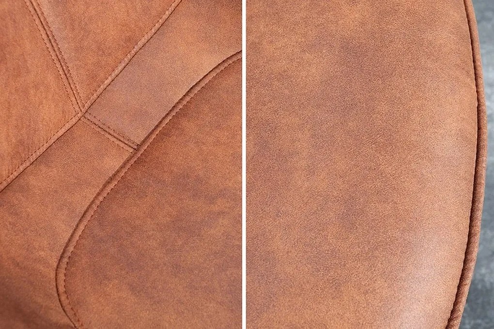 Set de 2 scaune pivotante The Dutch Retro, microfibra maro antic