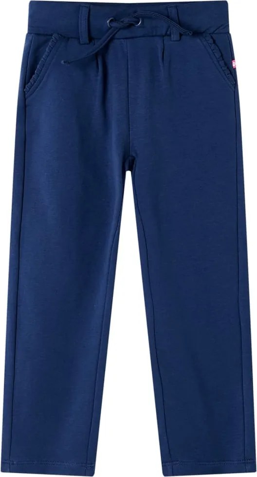 vidaXL Pantaloni pentru copii cu șnur, bleumarin, 92