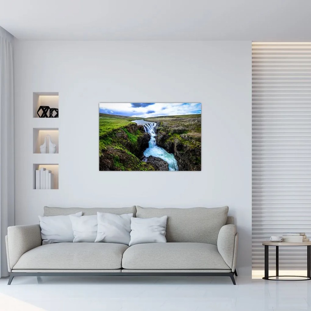 Tablou - Cascada intre stânci (90x60 cm)