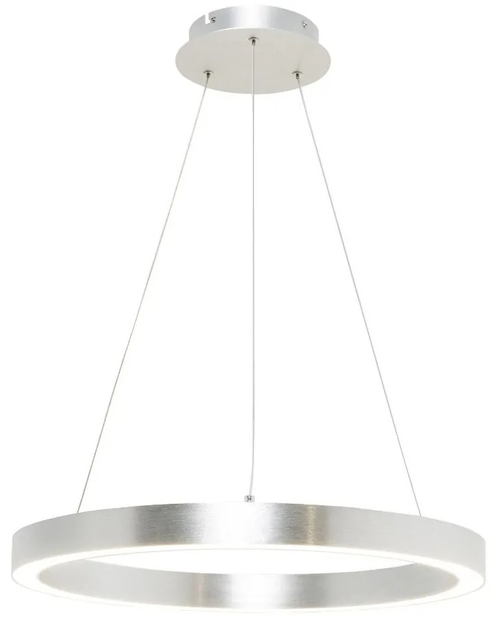 Lustra LED design modern circular CARLO argintiu, diametru 40cm