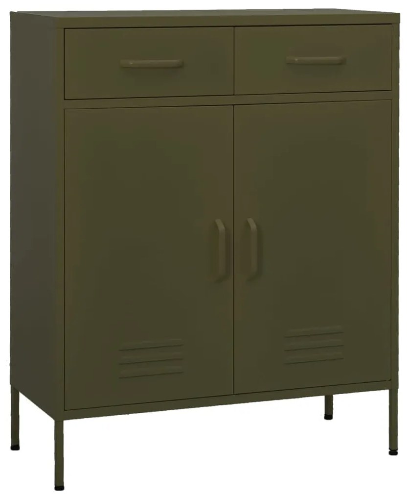 vidaXL Dulap de depozitare, verde măsliniu, 80x35x101,5 cm, oțel
