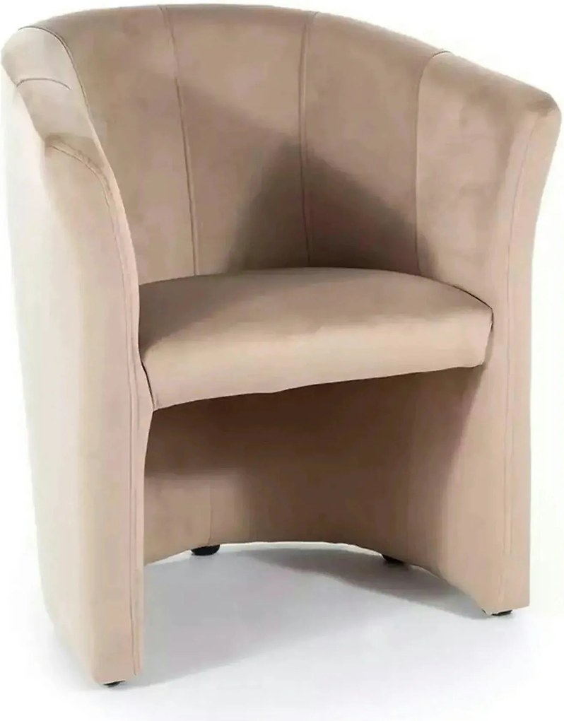 Fotoliu TM-1, stofa catifelata bej - Bluvel 28, 67x60x76 cm