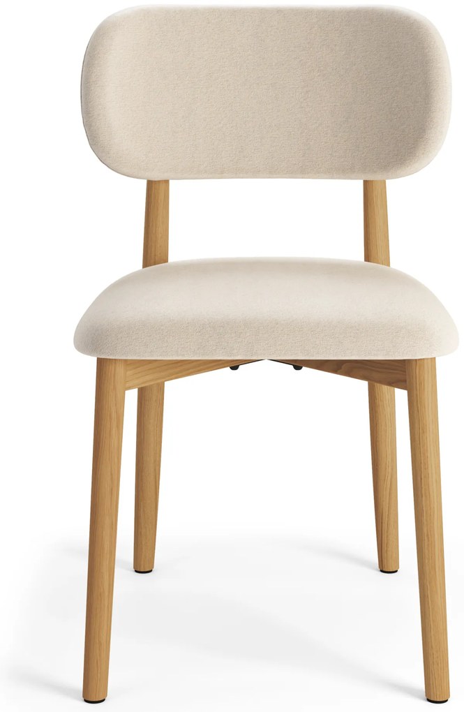 MAZZONI EXPORT ALMO Bej (material Apia 453)/cadru stejar lăcuit - SCAUN DIN LEMN PENTRU SALON SUFRAGERIE BUCĂTĂRIE RETRO