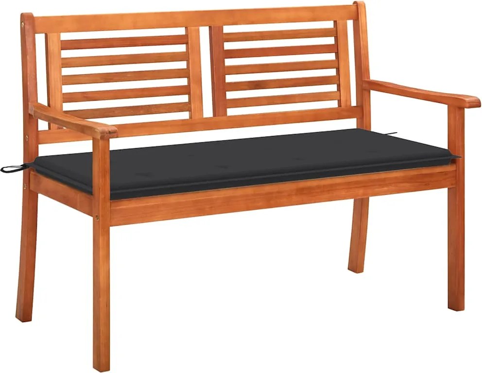 vidaXL Bancă grădină 2 locuri cu pernă, 120 cm, lemn masiv eucalipt