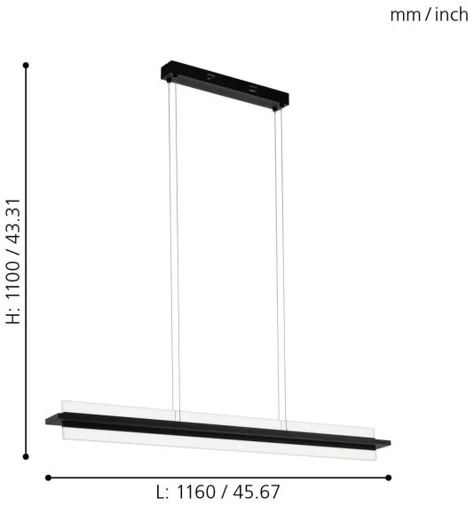 Lustră LED pe cablu dimabilă SPADAFORA LED/15W/230V Eglo 98495