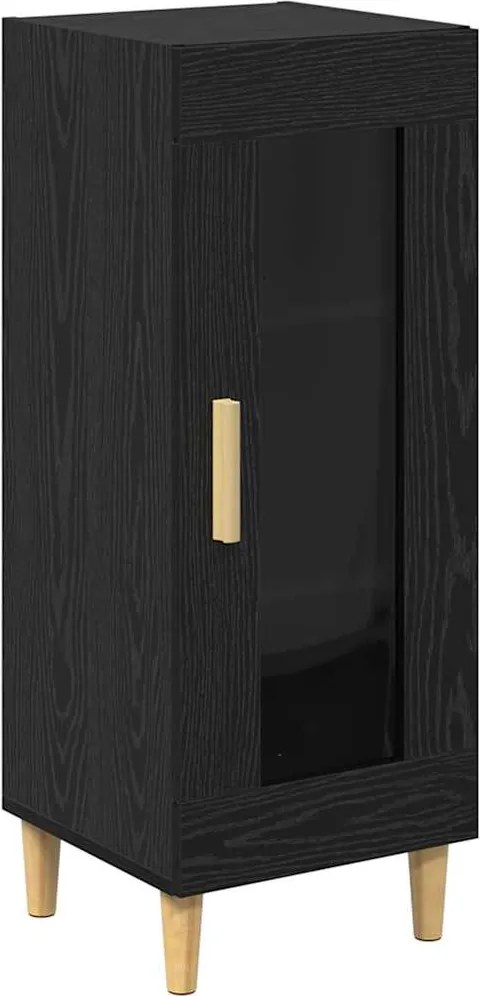 vidaXL Bufet Stejar Negru 34.5 x 32.5 x 90 cm Lemn compozit