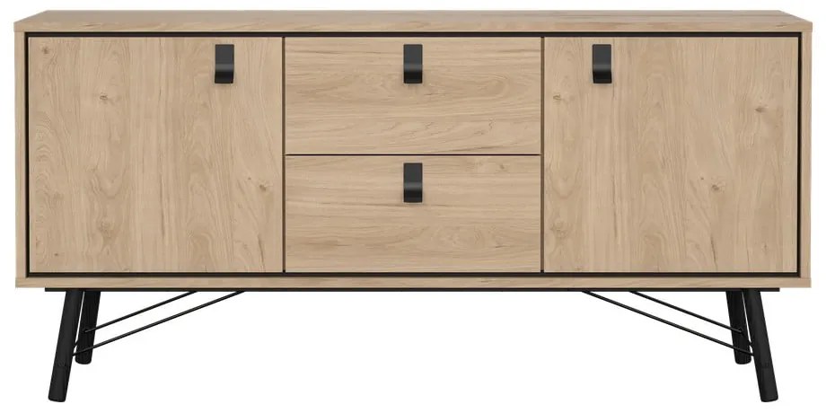 Comodă în culoare naturală cu aspect de lemn de stejar 150x72x40 cm Ry – Tvilum