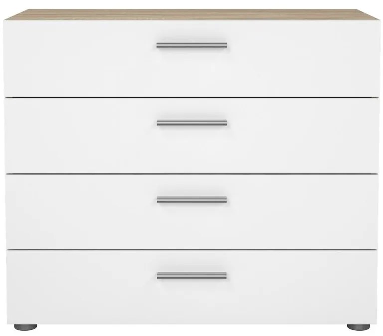 Comodă Pedro III, stejar sonoma / alb lucios