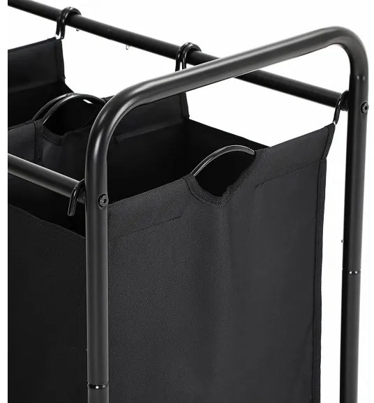 Cos De Rufe Cu Roti, Negru, 77 x 41 x 81.5 cm