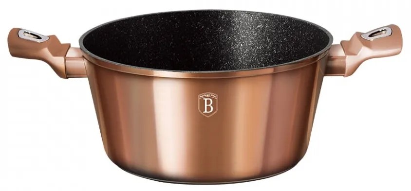 Oala cu capac 24 cm Rose Gold (Cupru) Metallic Line Berlinger Haus BH 1515N