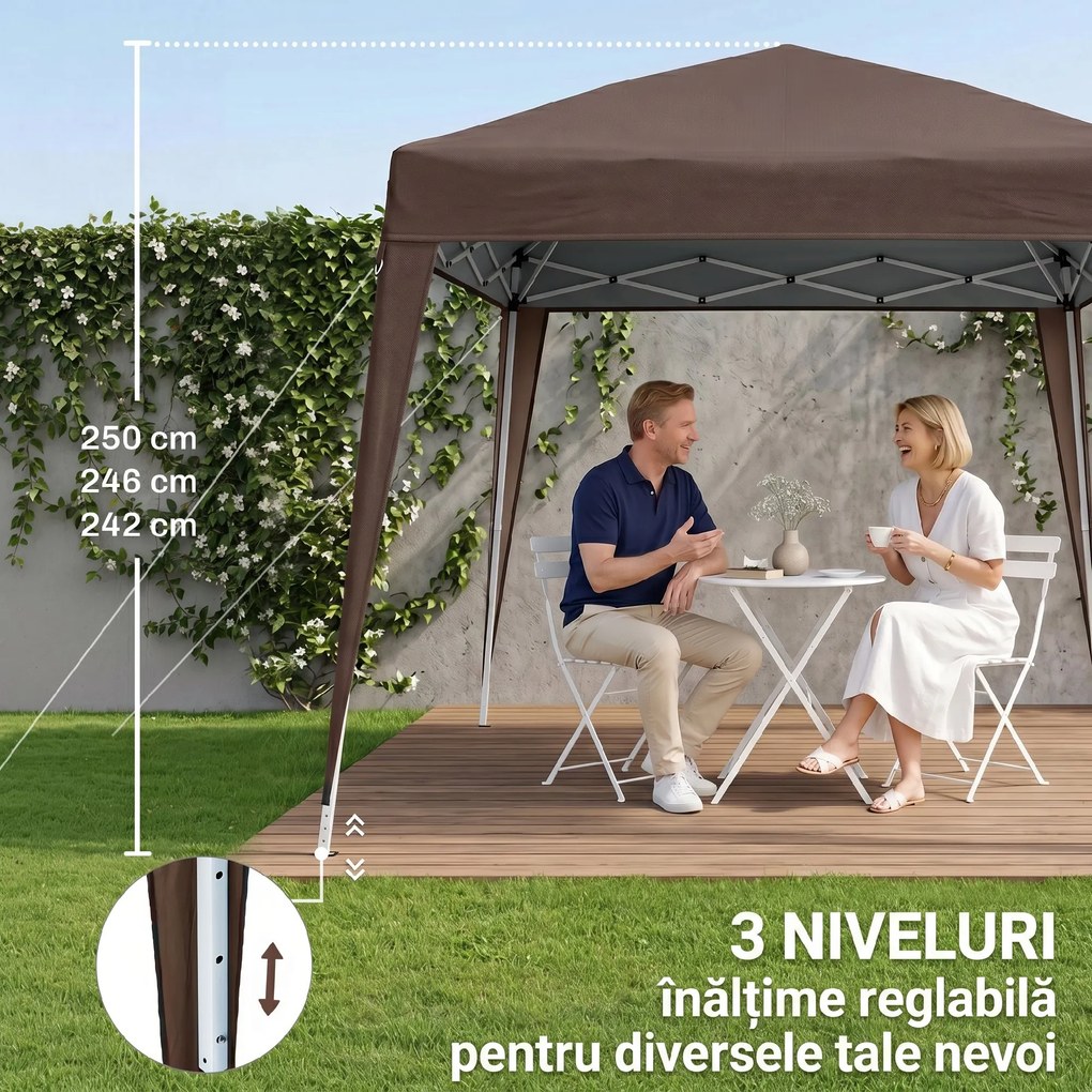 Outsunny Foisor Pliabil 2.4x2.4m, Foisor de Gradina Structura | Aosom Romania