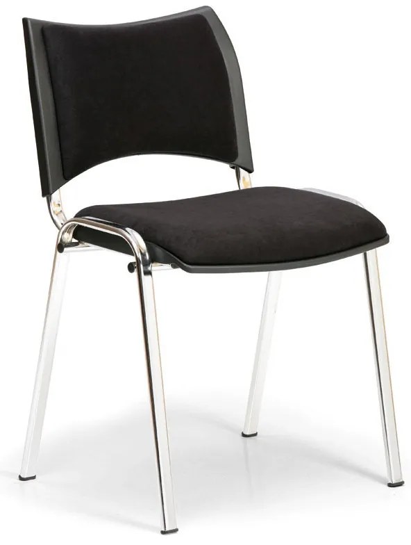 Scaun de conferinta SMART - picioare cromate, negru