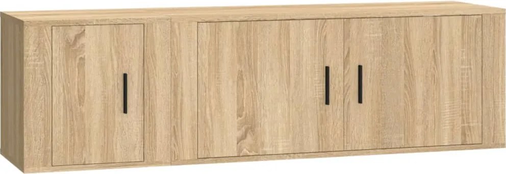 vidaXL Set dulap TV, 2 piese, stejar sonoma, lemn prelucrat