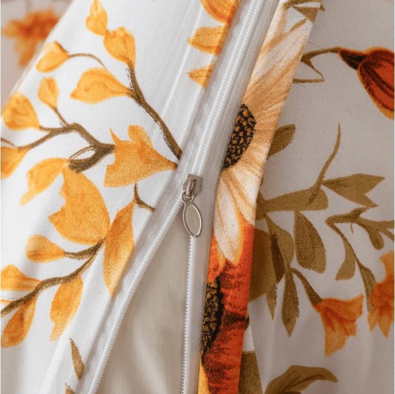 Lenjerie de pat din microfibra FLOWERS AND PUMPKINS portocaliu Dimensiune lenjerie de pat: 2 buc 70 x 90 cm | 200 x 220 cm