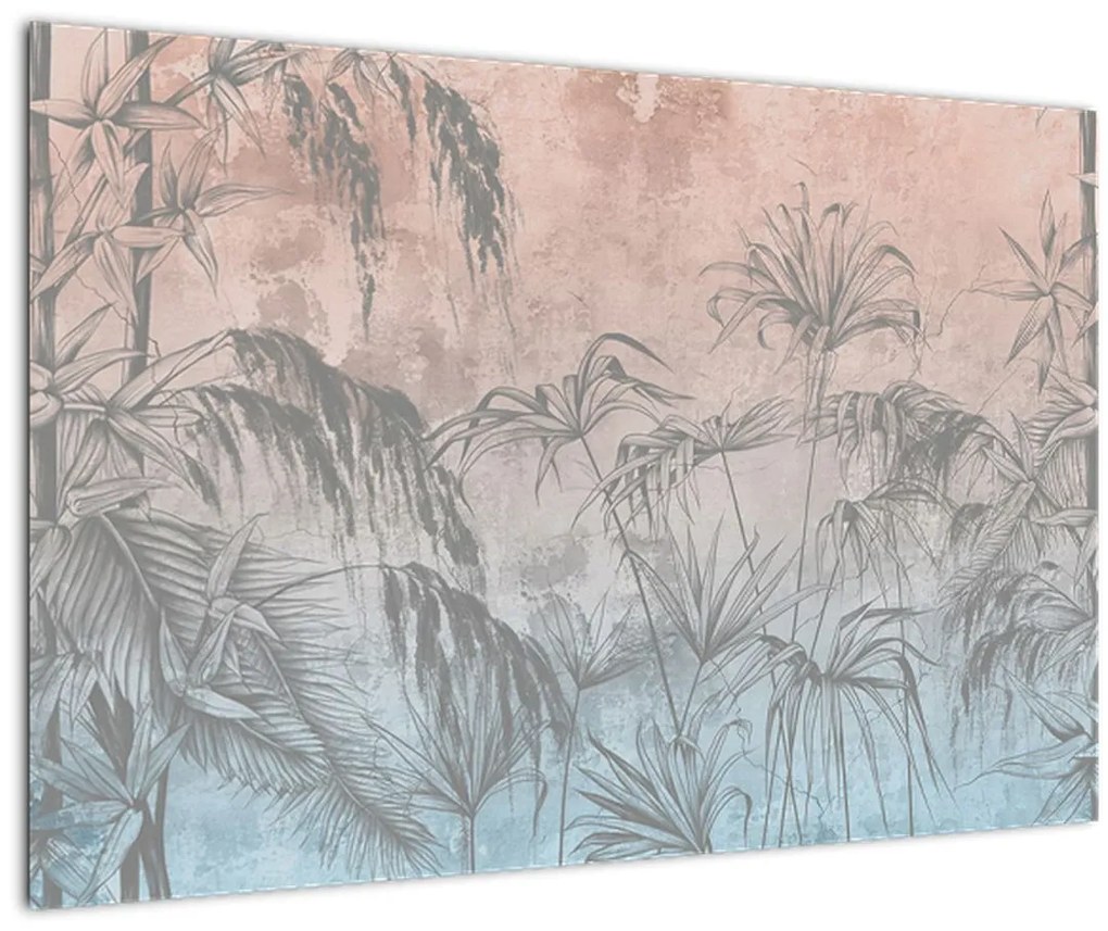 Tablou - Plante tropicale pe perete (90x60 cm)