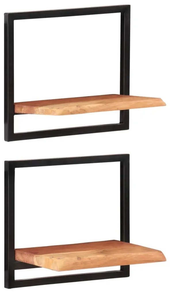 vidaXL Rafturi de perete 2 buc. 40x24x35 cm lemn masiv acacia/oțel