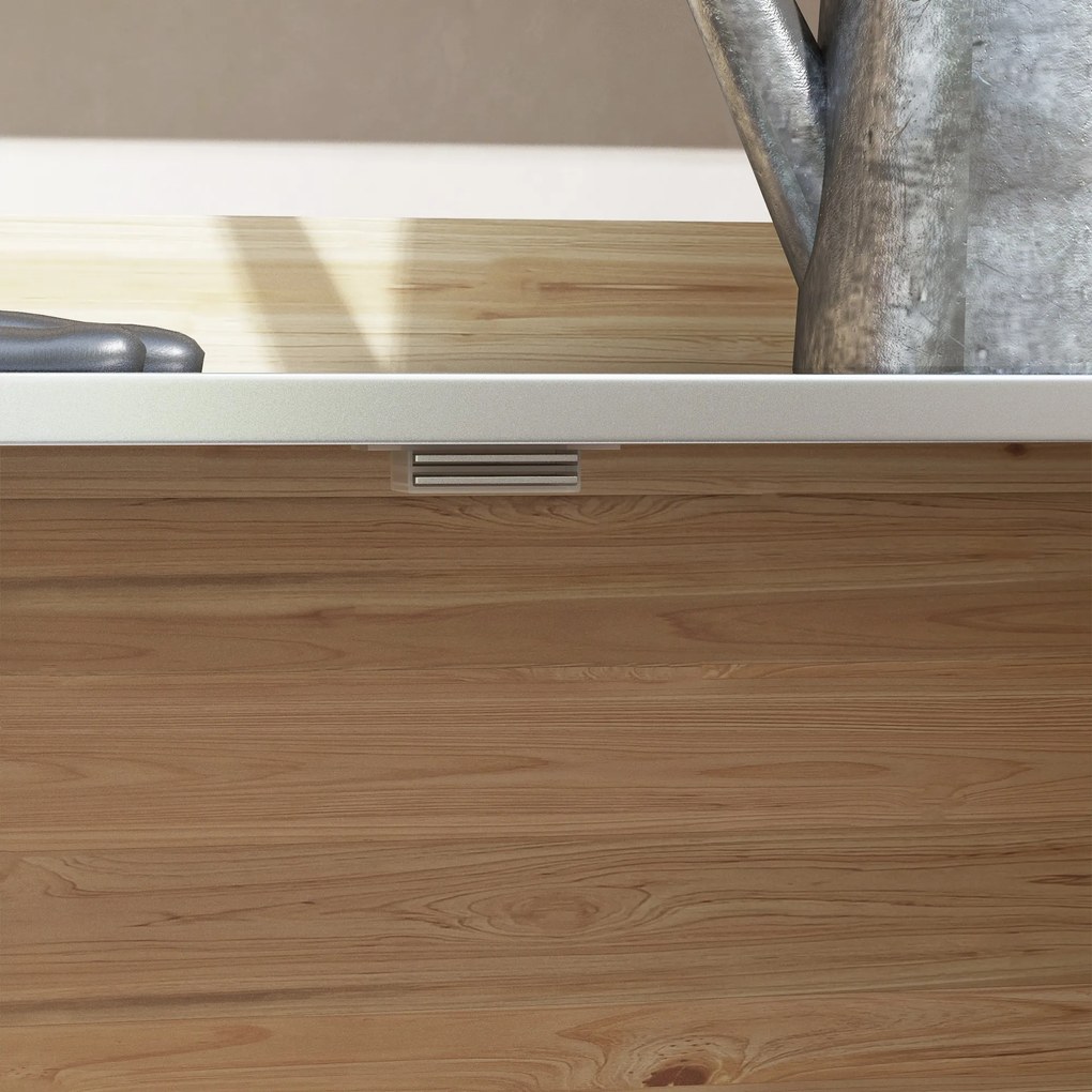 Outsunny Masa de repicare masa de grădinărit cu dulap și rafturi și blat pietre antidrapante din lemn de brad galben | Aosom Romania