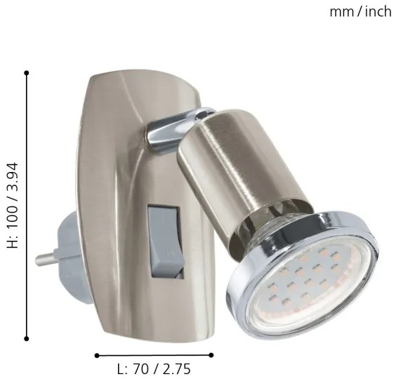 Corp de iluminat LED pentru priză Eglo 92924 MINI 4 1xGU10-LED/3W/230V