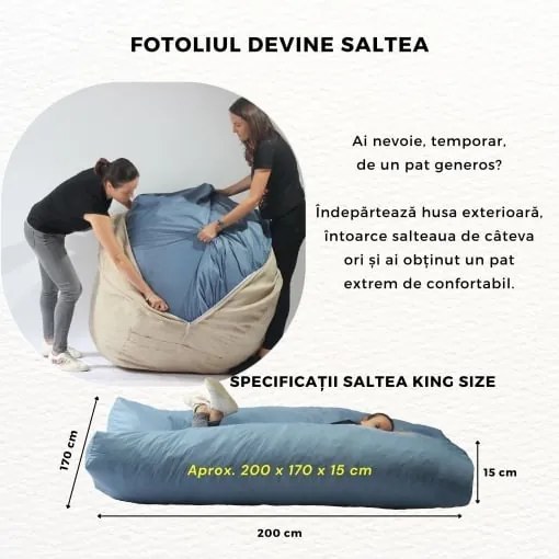 Fotoliu King Size, Material Textil - Azulejo