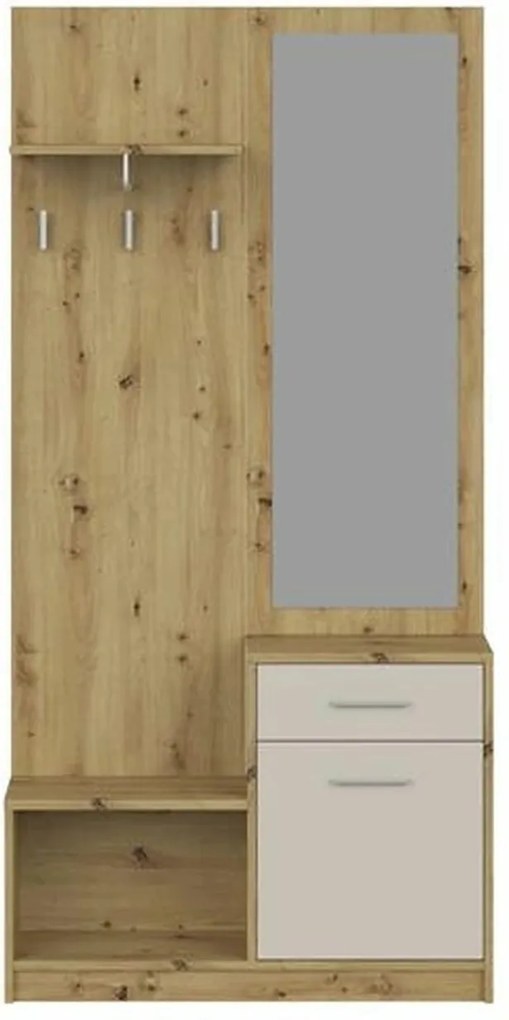 Mobilier hol PERGO, stejar artisan/casmir, PAL, 90x30x184 cm