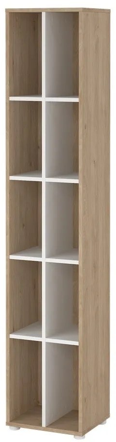 Bibliotecă albă/cu aspect de lemn de stejar 41x205 cm Sign – Tvilum